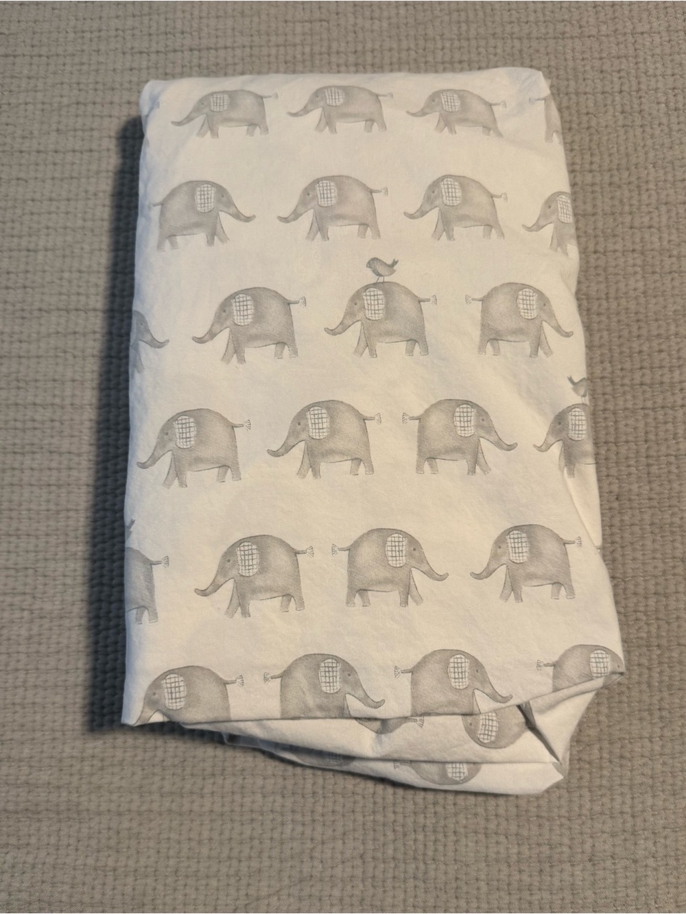Pottery Barn Kids Fitted Crib Sheet in Elephant Print
